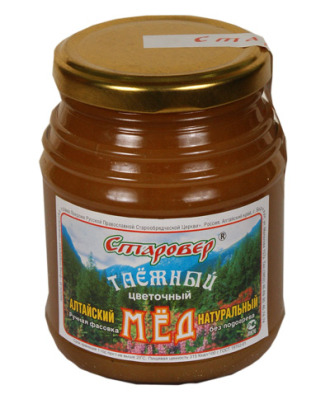 Мёд «Старовер»  Таёжный. 0.3 кг.